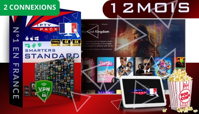 ABONEMMENT IPTV FRANCE 12 MOIS STANDARD (2 APPAREILS)